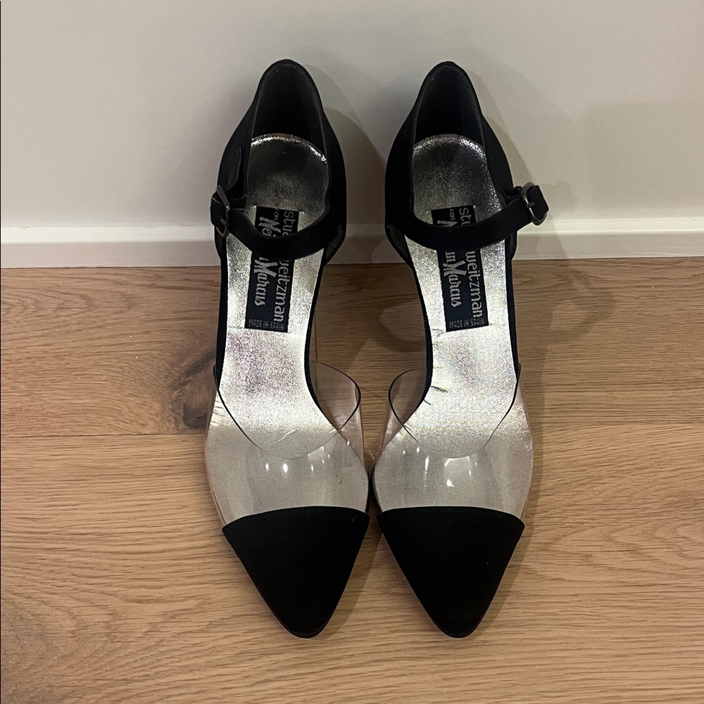 Stuart Weitzman Black and Silver Heels